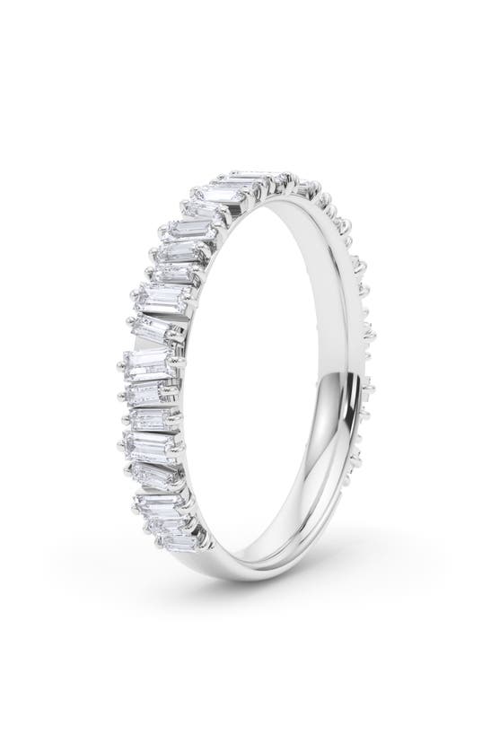 Hautecarat Lab Created Baguette Diamond Band Ring In 18k White Gold
