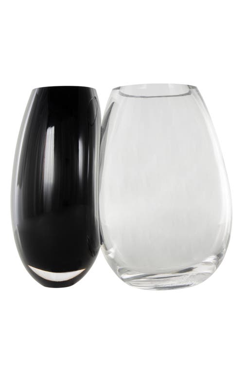 Vivian Lune Home Recycled Glass Vase In Black