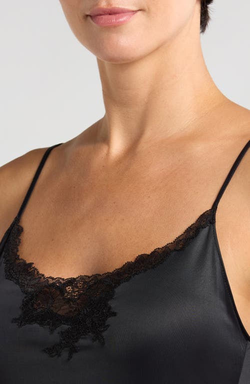 Natori Body Doubles Lace Trim Nightgown In Black