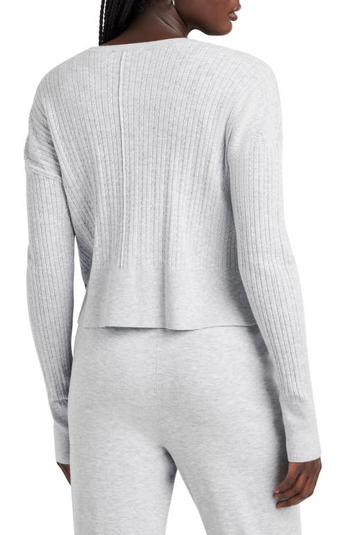 Shop Splendid Veronica Cable Sweater In Ice Heather Grey