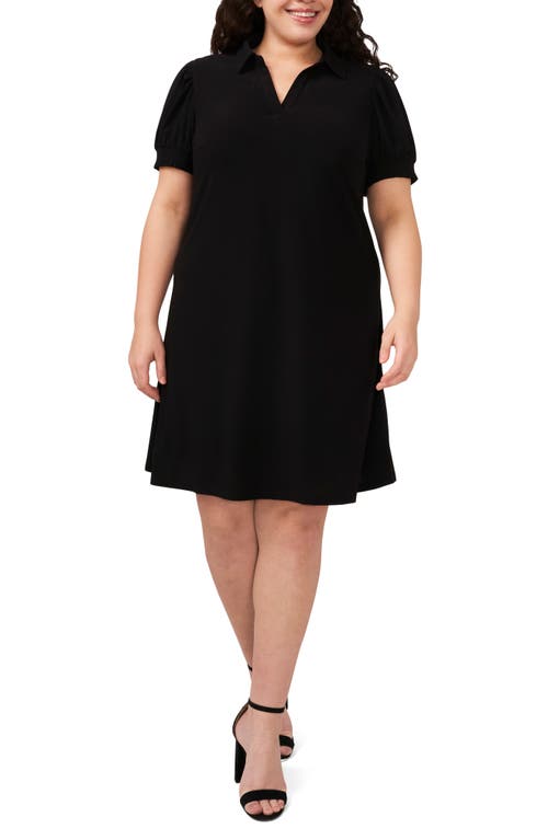 Cece Knit Polo Dress In Rich Black