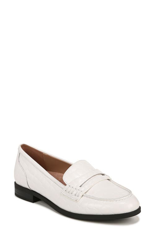 Mia Penny Loafer in Warm White Croco Leather