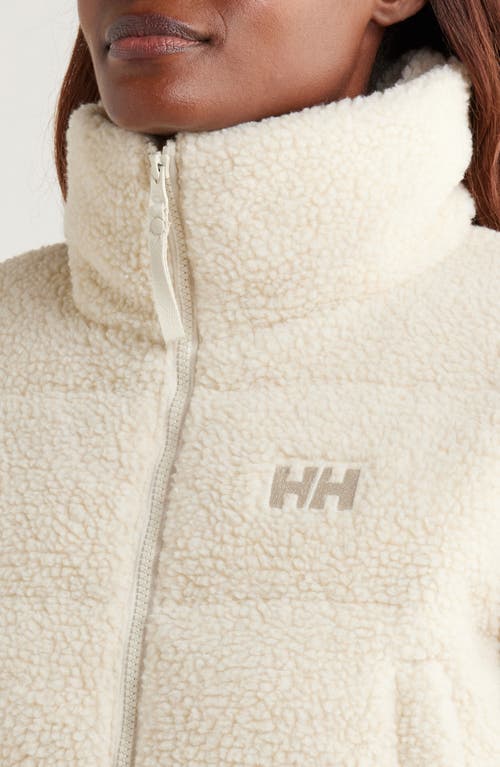 Helly Hansen Yu Teddy High Pile Puffer Jacket In 034 Cream