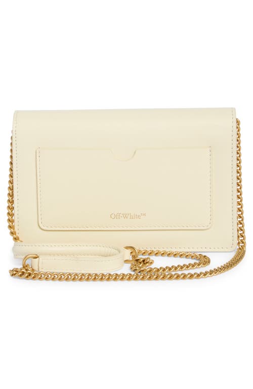 Shop Off-white Jitney 0.5 Quote Leather Shoulder Bag In Beige Black