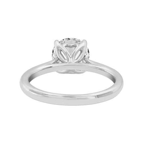 Asany Love Grown Collection 14k White Gold Round Cut Lab Grown Diamond Cathedral Engagement Ring In 14k White Gold