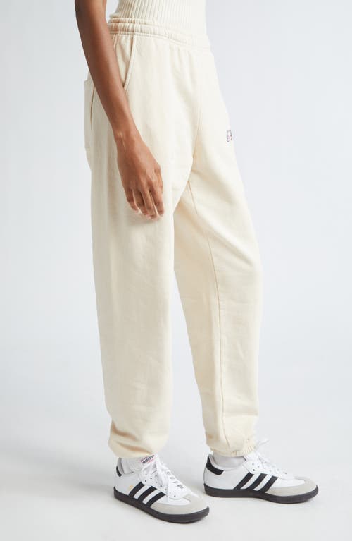 Shop Sporty And Rich Sporty & Rich Team Logo Cotton Sweatpants In Cream