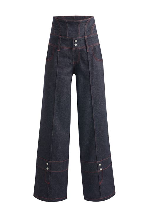 Jendue Harvey Corset Pants In Deep Blue
