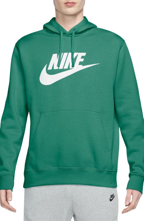 Shop Nike Sportswear Club Fleece Logo Hoodie In Malachite/malachite/white