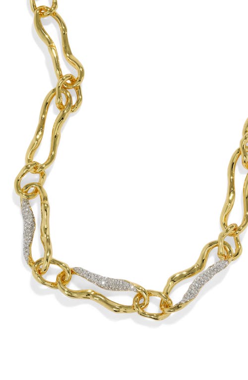 Shop Alexis Bittar Brut Curved Link Necklace In Crystals