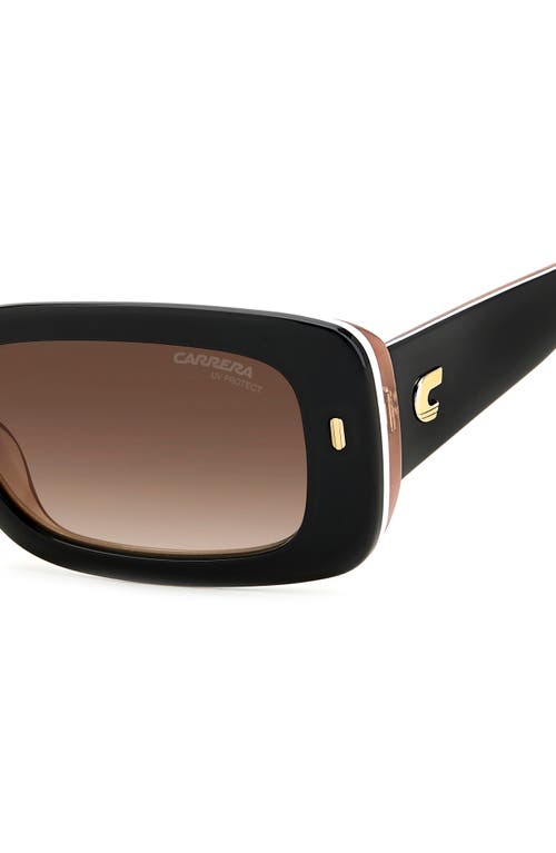 Carrera Eyewear 53mm Gradient Rectangular Sunglasses In Black Beige/brown Gradient