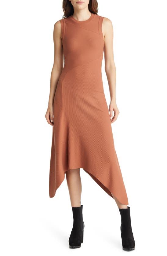 gia asymmetrical ribbed midi dress ALLSAINTS Gia Asymmetrical Ribbed Cotton Knit Midi Tank Dress White Sleeveless 8