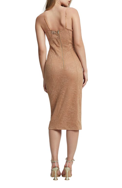 Bardot Fleur Lace Corset Dress In Biscuit