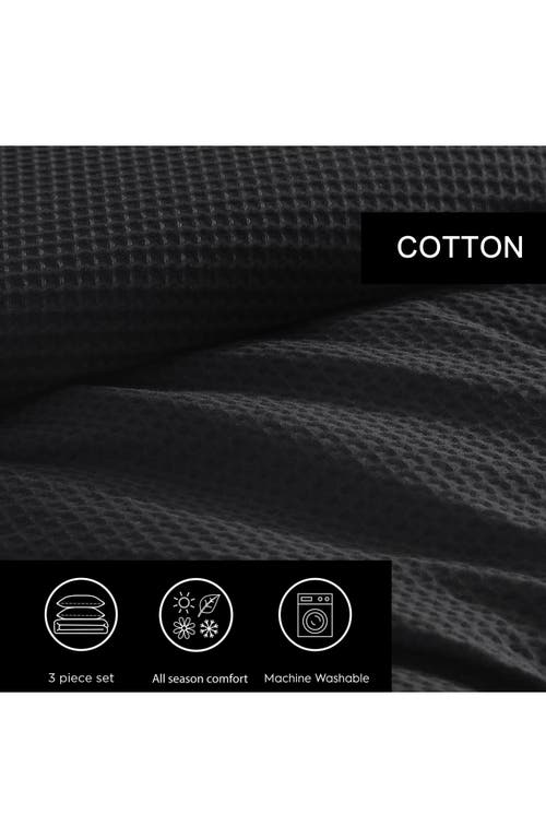 Vera Wang Waffle Piqué Duvet & Shams Set In Black