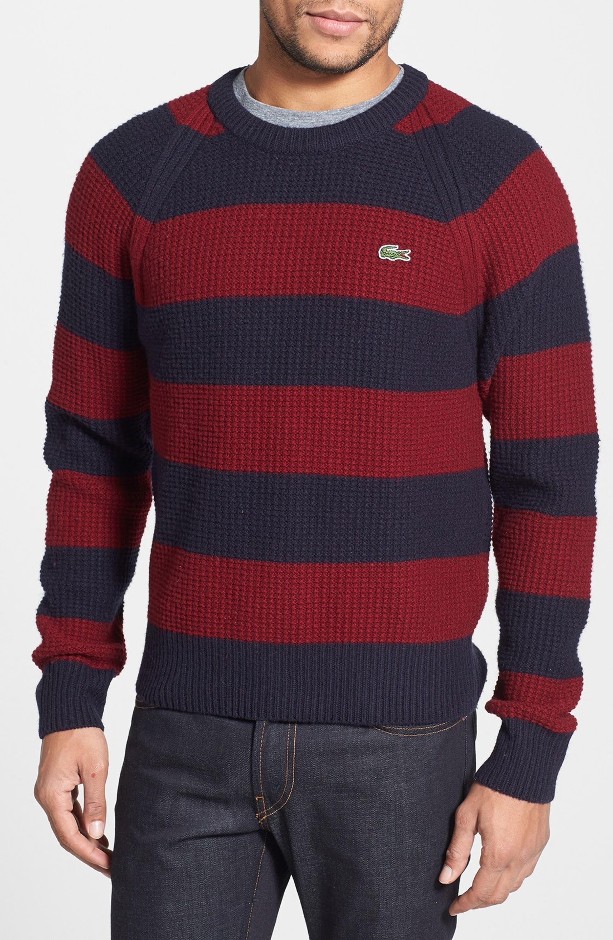 Lacoste L!VE Stripe Knit Sweater Nordstrom