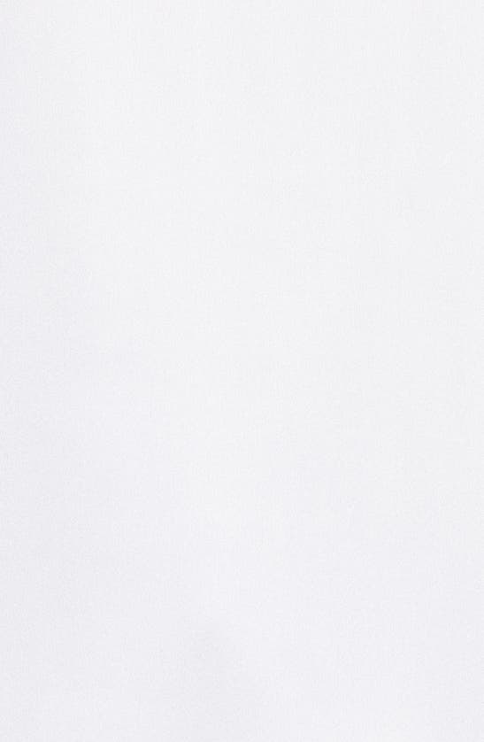 Shop Vince Band Collar Silk Tunic Blouse In Optic White
