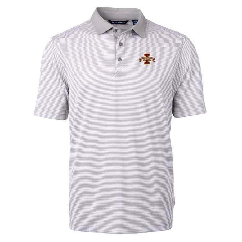 Shop Cutter & Buck Gray/white Iowa State Cyclones Big & Tall Virtue Eco Pique Micro Stripe Recycled Polo