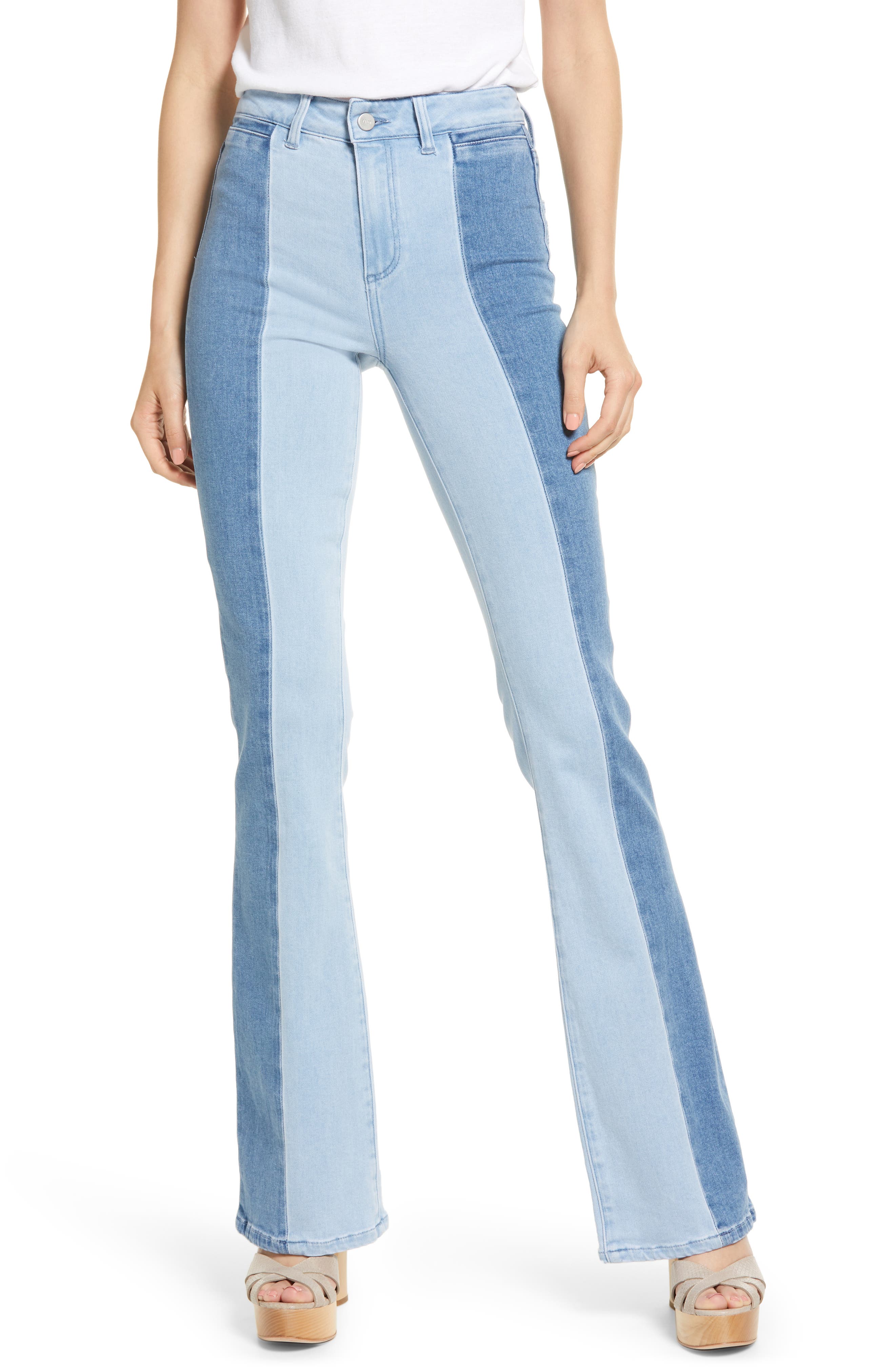 Femme Jeans Jeans PAIGE High Rise Laurel Canyon Bootcut Coton PAIGE en coloris Bleu 