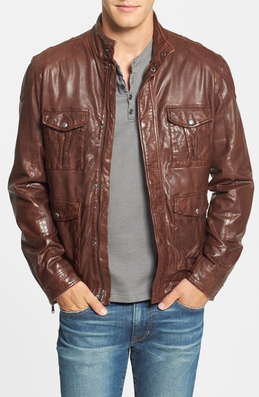 Lucky Brand Roadster Leather Jacket Nordstrom
