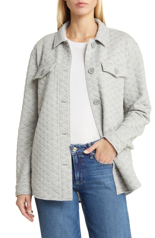caslon(r) Quilt Jacquard Field Jacket in Grey Heather