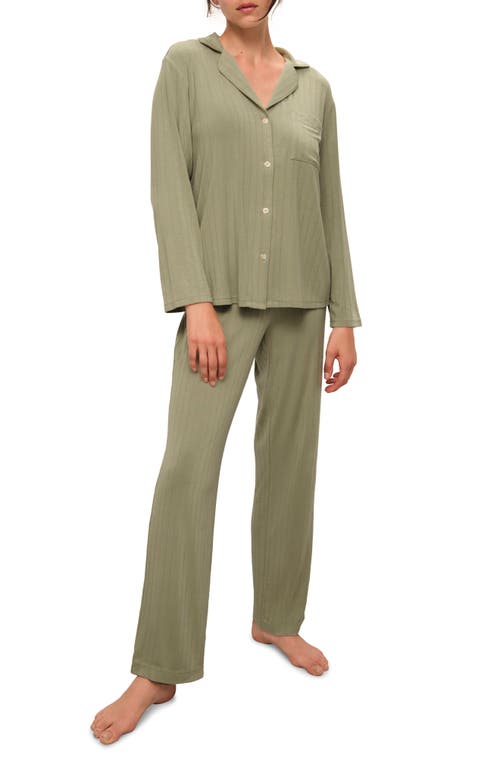 Shop Eberjey Giselle Rib Pajamas In Tea