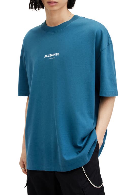 AllSaints Subverse Logo Graphic T-Shirt Atlantic Blue at Nordstrom,