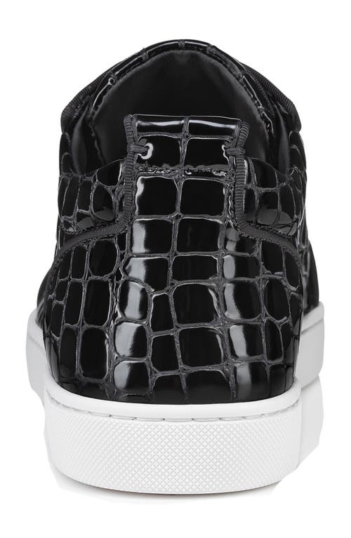 Shop Christian Louboutin Rantulow Orlato Croc Embossed Patent Leather Sneaker In Black