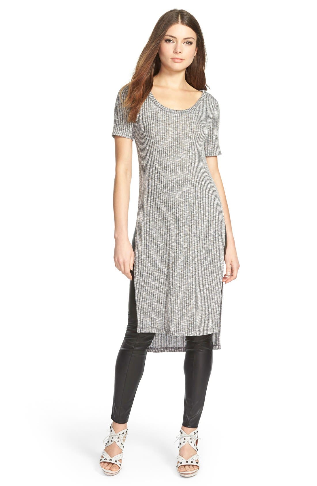 ASTR Side Slit Rib Tunic Nordstrom