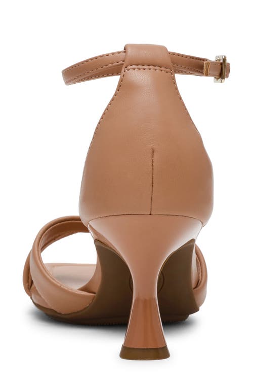 Anne Klein Joss Ankle Strap Kitten Heel Sandal In Tan