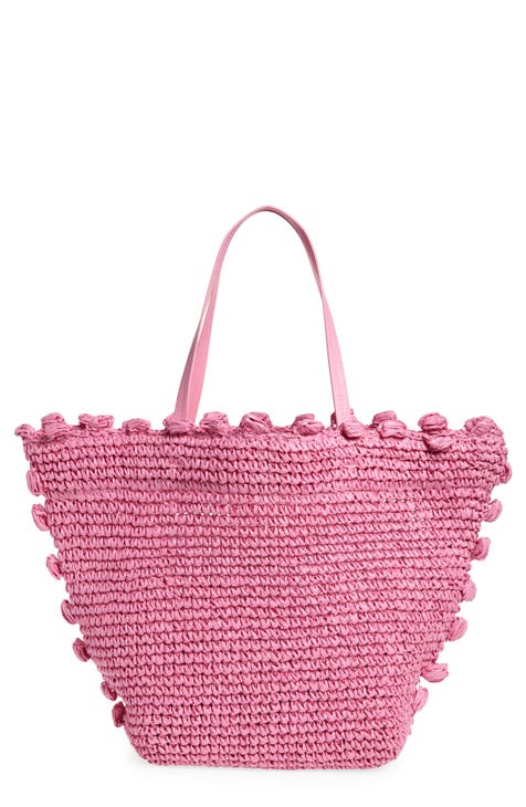 Women's Pink Straw Bags