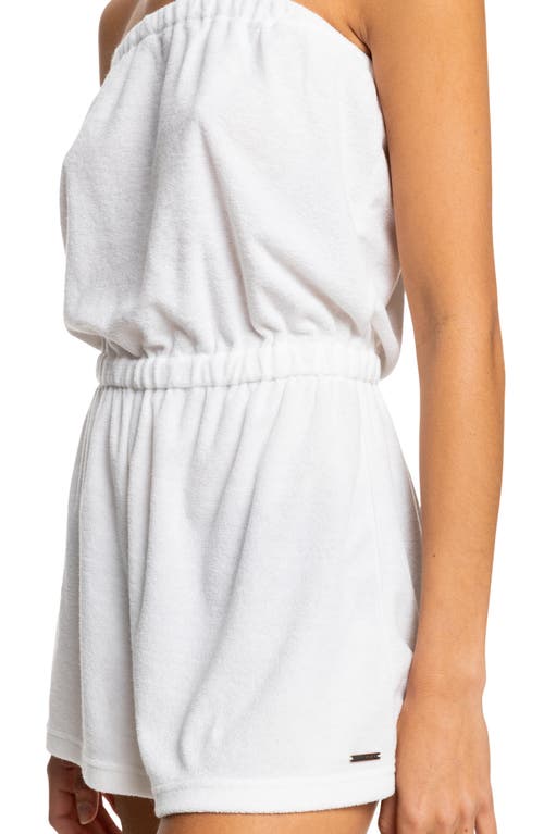 Shop Roxy Special Feeling Strapless Terry Cloth Cover-up Romper In White