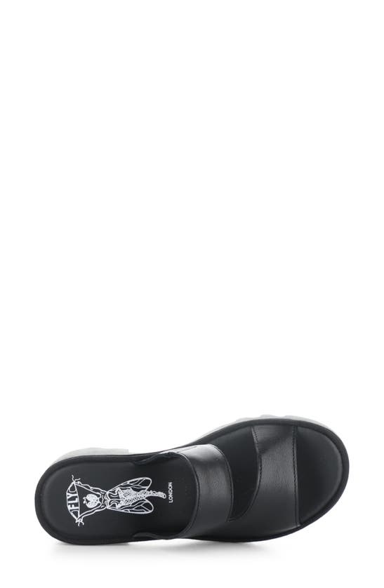 Fly London Tech Platform Sandal In Black Mousse