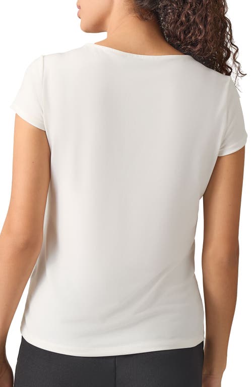 Shop Kasper Cowl Neck Cap Sleeve T-shirt In Vanilla Ice