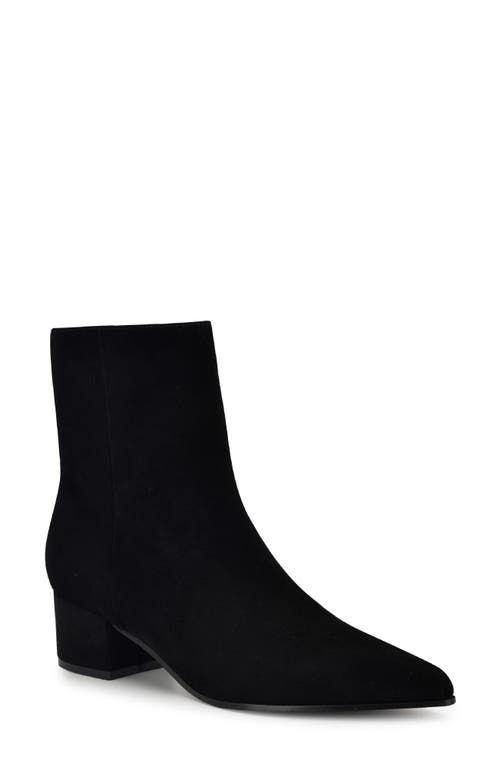 Nine West Maribu Womens Pointed Toe Block Heel Ankle Boots In Black Suede