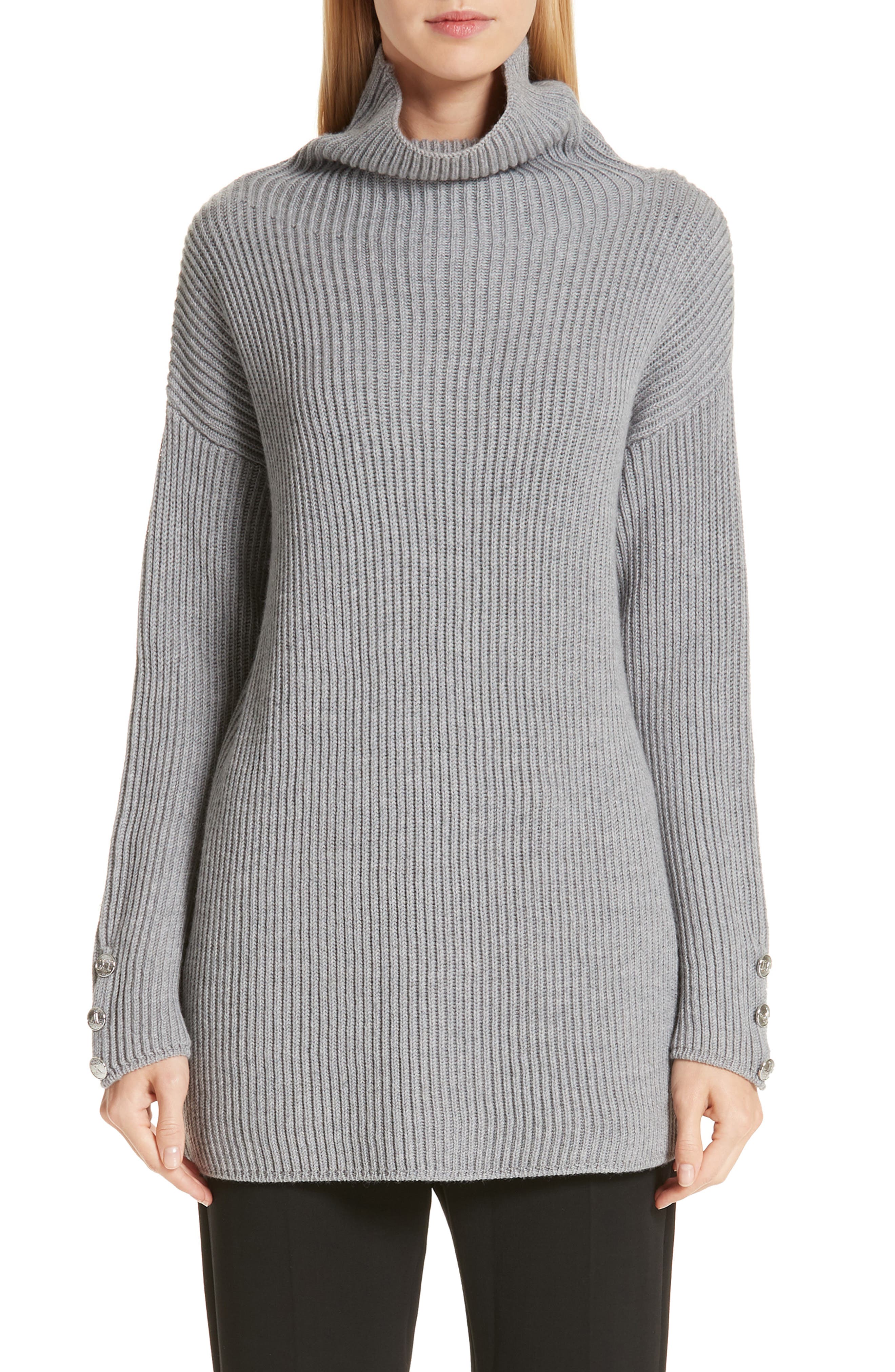 Max Mara Fattore Wool Funnel Neck Sweater, Grey