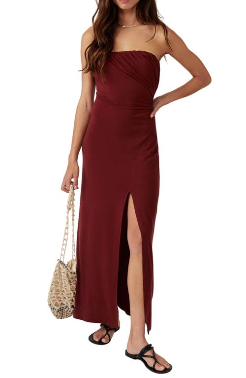 Free People Hayley Strapless Maxi Dress in Russet Acorn at Nordstrom, Size X-Large