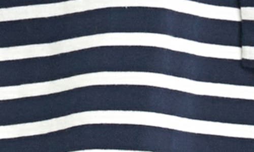 English Factory Stripe Lace-up Shift Dress In Navy/white