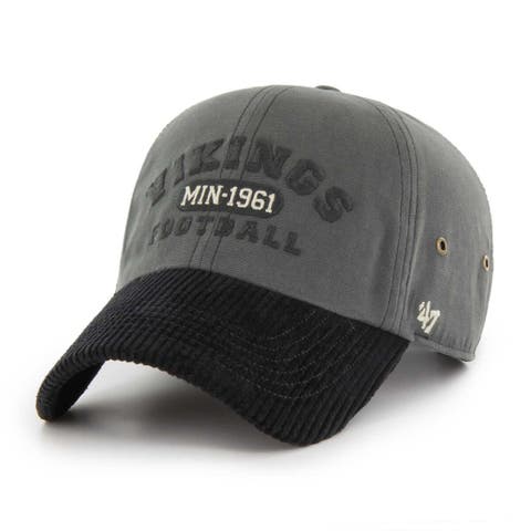 Men's '47 Black Las Vegas Raiders Leather Head Flex Hat Size: Small/Medium