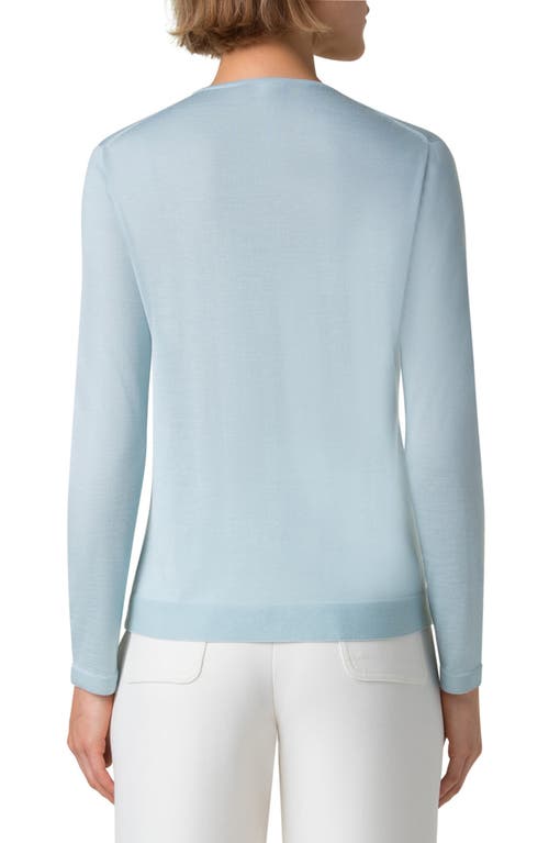 Akris Cashmere & Silk Fine Rib Sweater In Stone Blue
