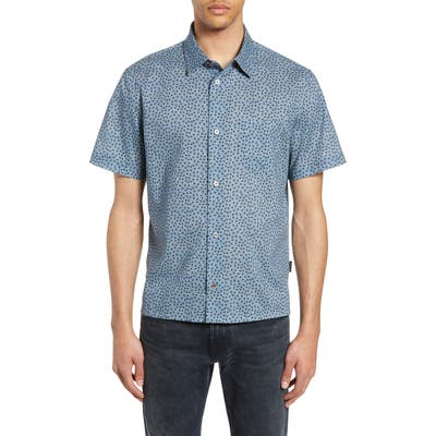 John Varvatos Star Usa Trent Slim Fit Dot Shirt, Blue