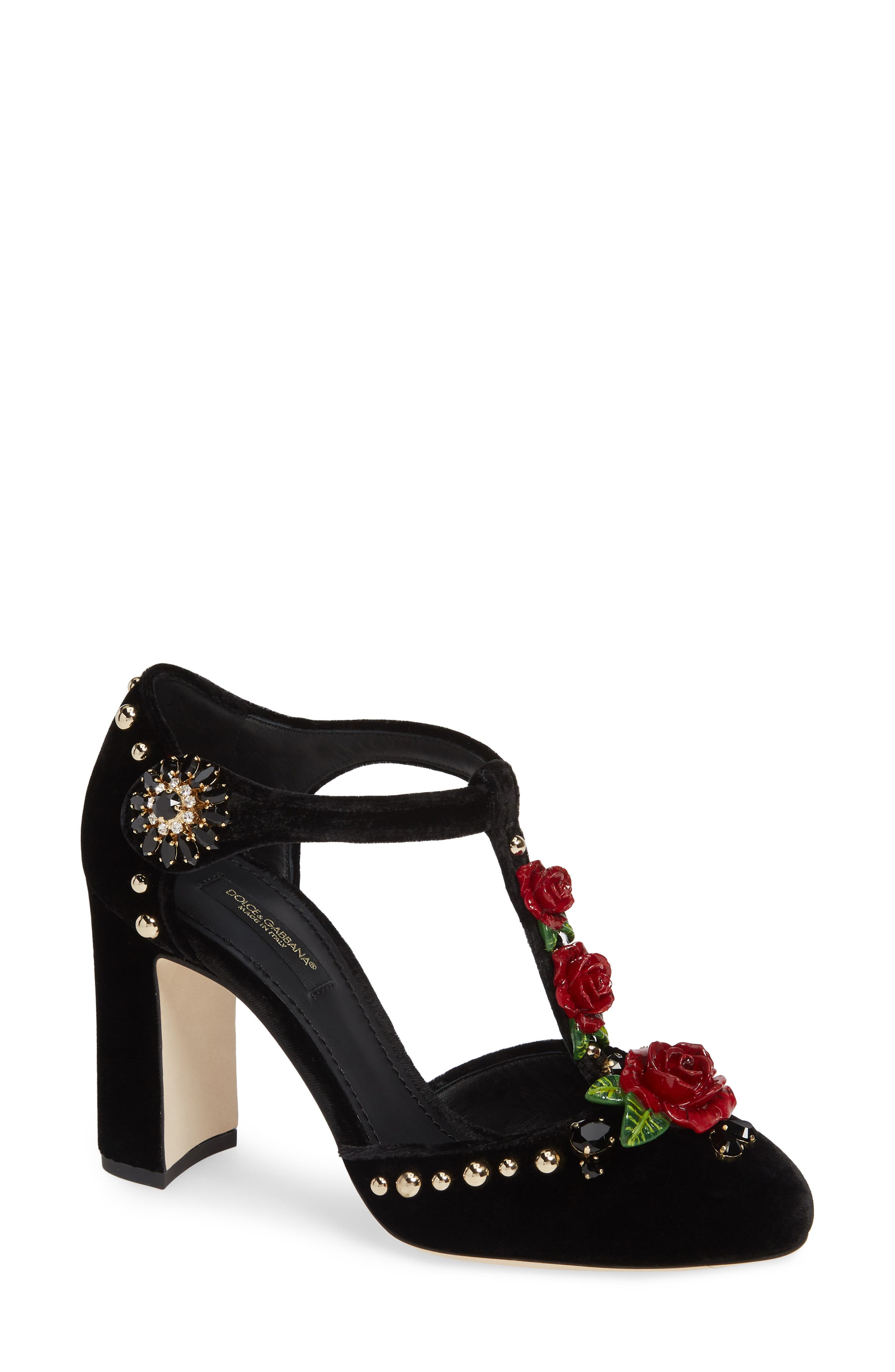 Dolce&Gabbana Embellished TStrap Rose Pump Nordstrom