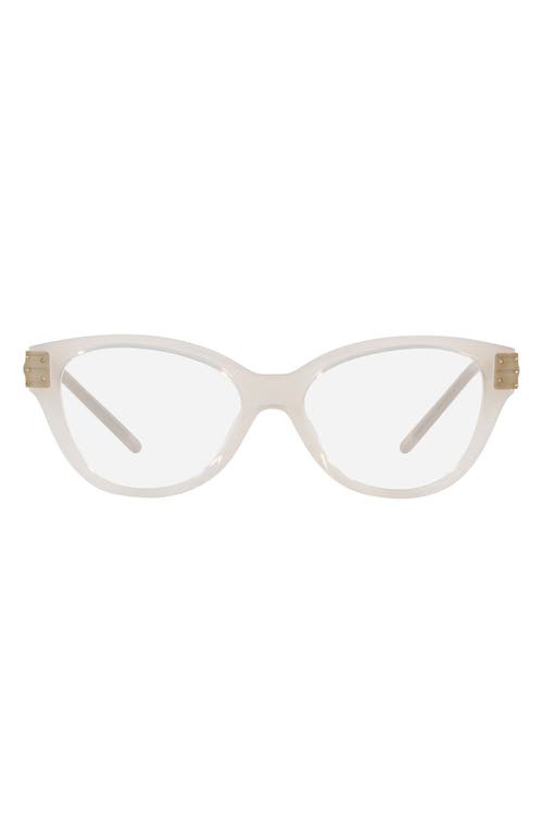 Shop Tory Burch 52mm Cat Eye Optical Glasses In Milky Ivory/demo Lens