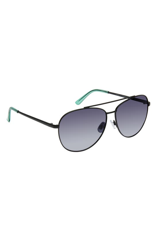 Shop Kurt Geiger 61mm Aviator Sunglasses In Black Crystal Green/ Smoke