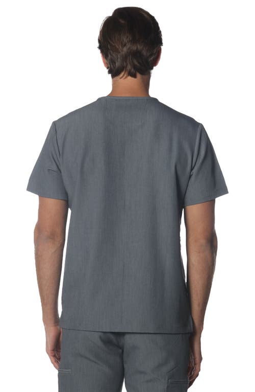 Shop Members Only Brighton 3-pocket Scrub Top In Graphite