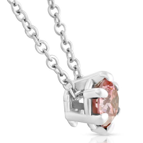 Bliss Diamond 1/4ct Pink Diamond Solitaire Floating Pendant 14k Gold Lab Grown Necklace In 14k White Gold
