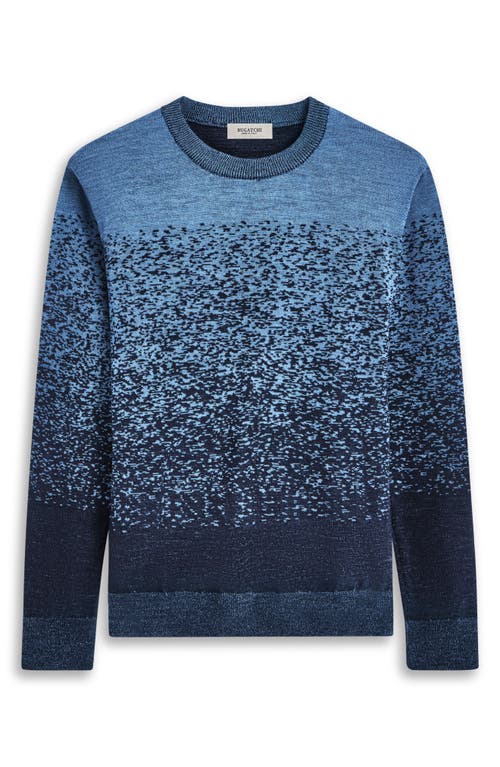 Shop Bugatchi Pattern Crewneck Merino Wool Sweater In Air Blue