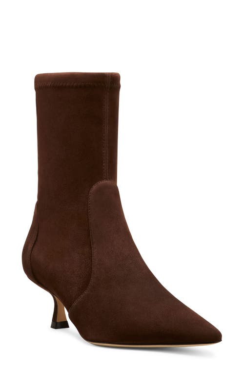 Stuart Weitzman Omens Tan Naomi 50 Pointed-toe Suede Ankle Boots In Walnut