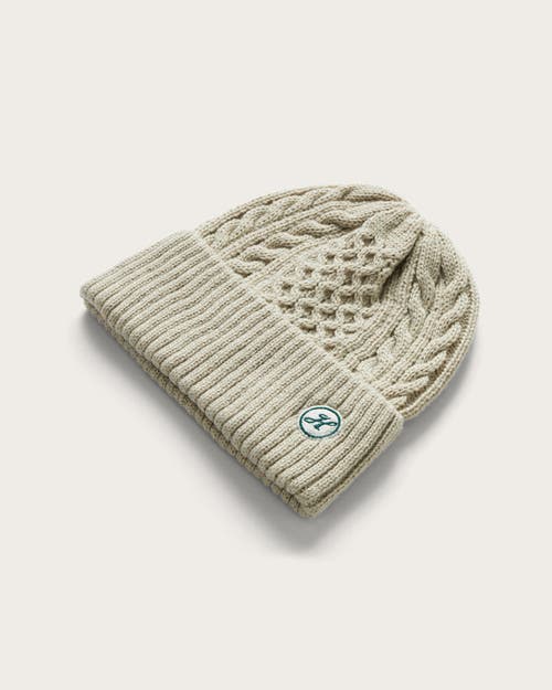 Hemlock Vulcan Cable Knit Beanie In Grey Sage