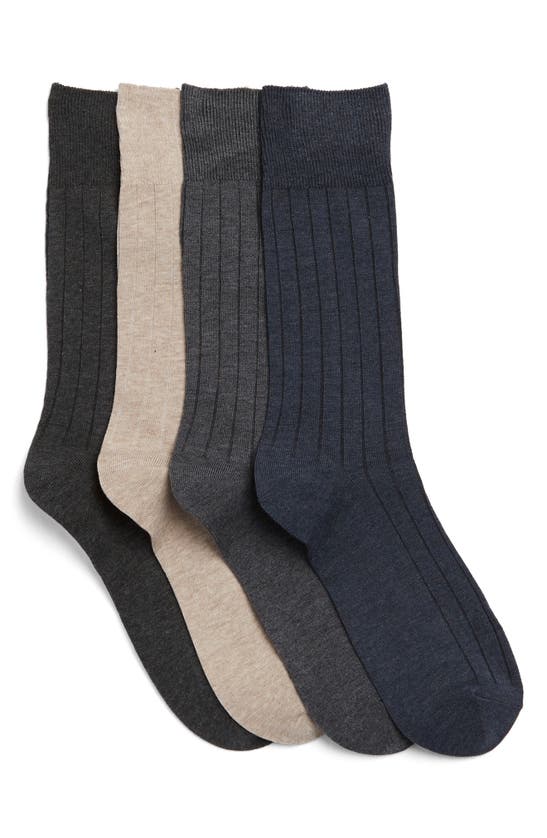 Calvin Klein Crew Dress Socks In Dark Denim Heather  Mutli