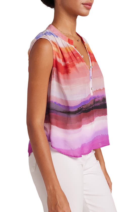 Shop Bella Dahl Shirred Stripe Sleeveless Top In Canyon Stripe Print