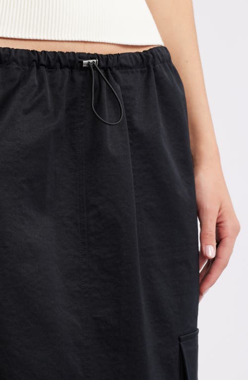 Shop Open Edit Drawcord Maxi Utility Cargo Skirt In Black